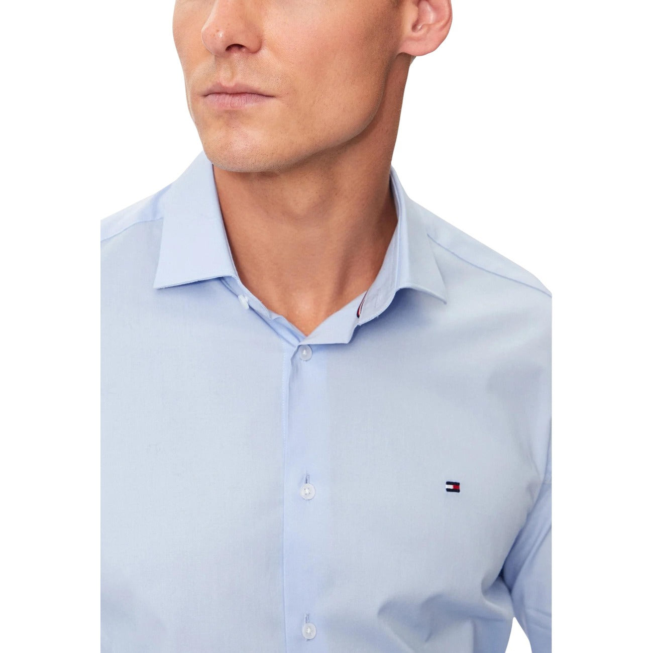 Tommy Hilfiger Men Shirt Organic Cotton Light Blue – back view