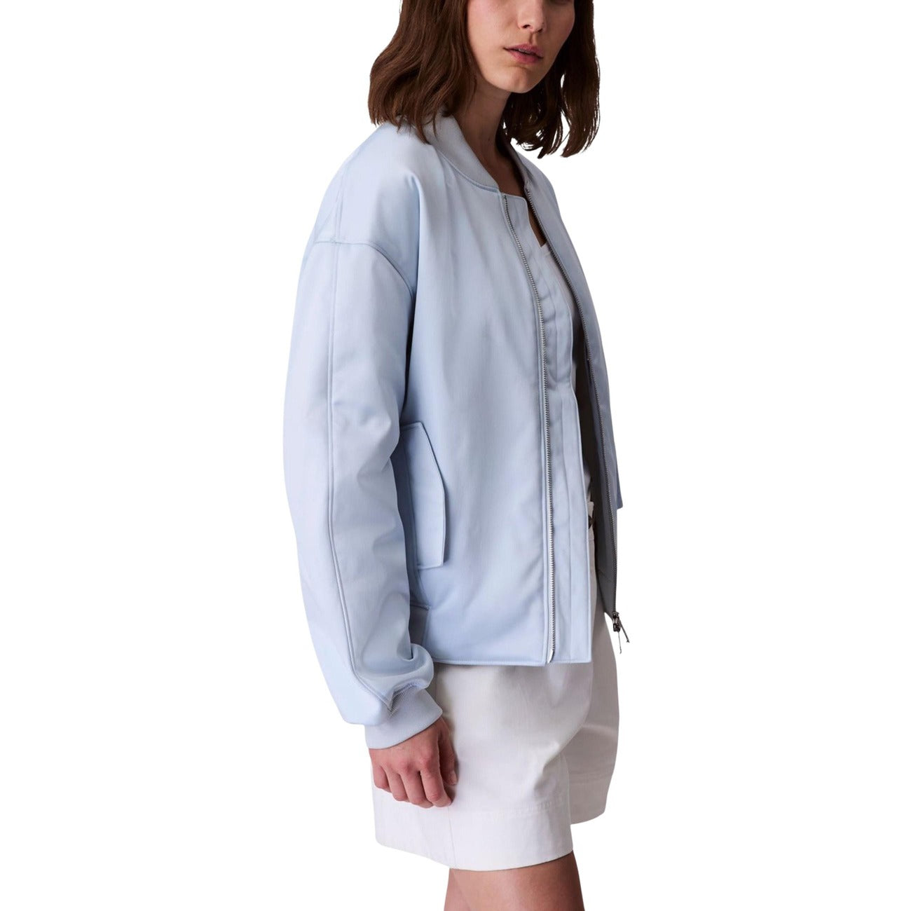 Calvin Klein Jeans Women's Light Blue Zip-Up Blazer – detail view