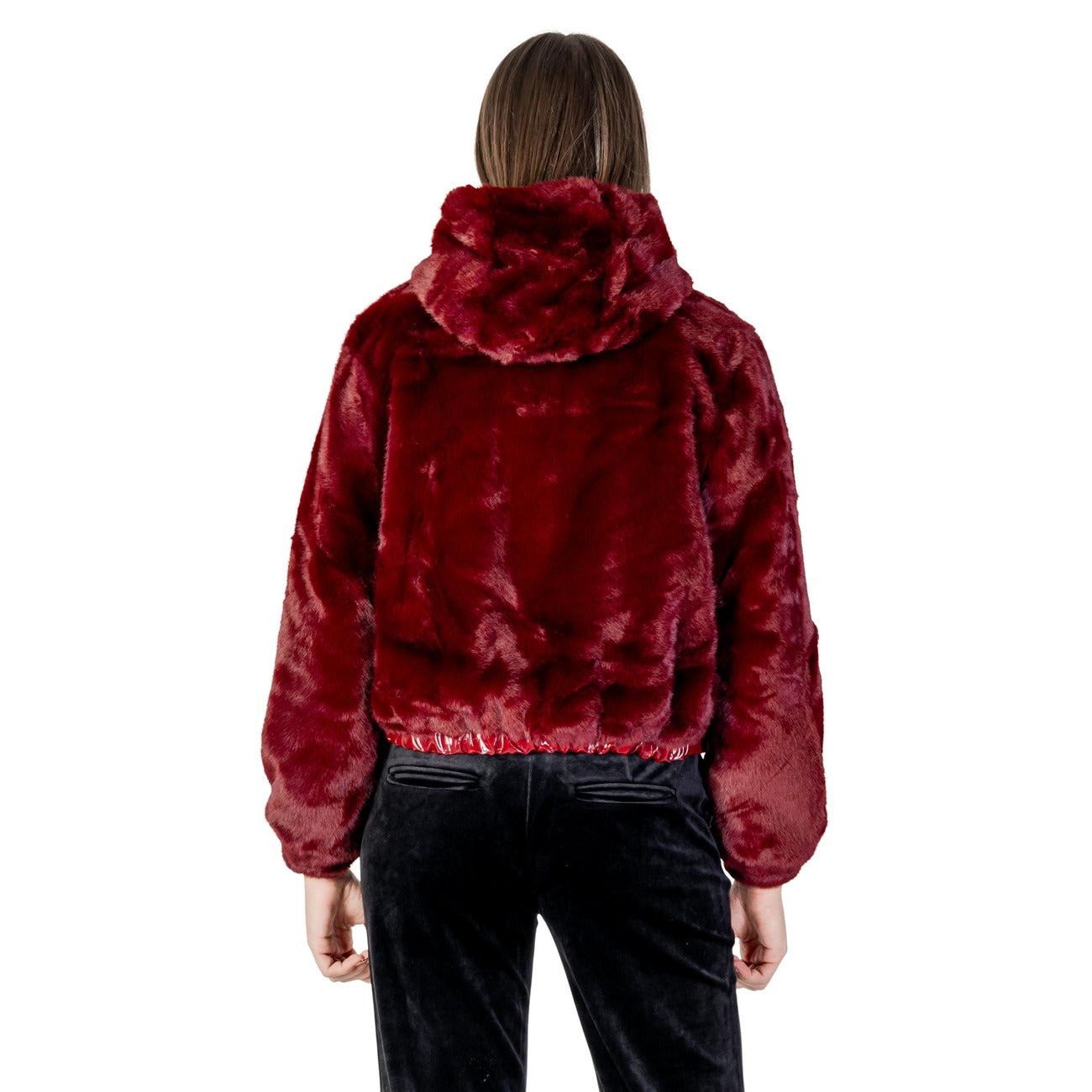 Ayfee Women's Bordeaux Hooded Blazer – back view