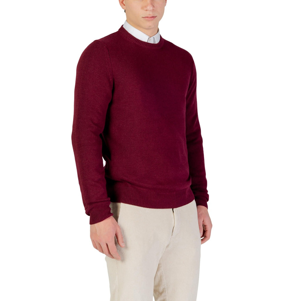 Yos Men Knitwear Cashmere Wool Viscose Bordeaux – back view
