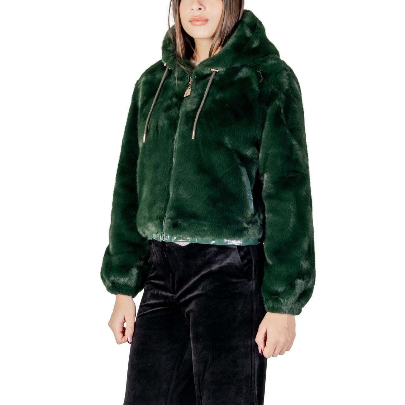 Ayfee Women's Green Hooded Blazer – detail view