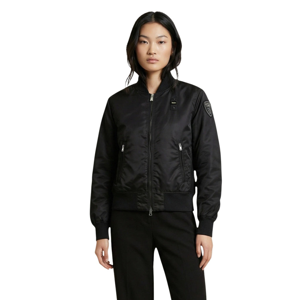 Blauer Women's Black Zip-Up Blazer – front view