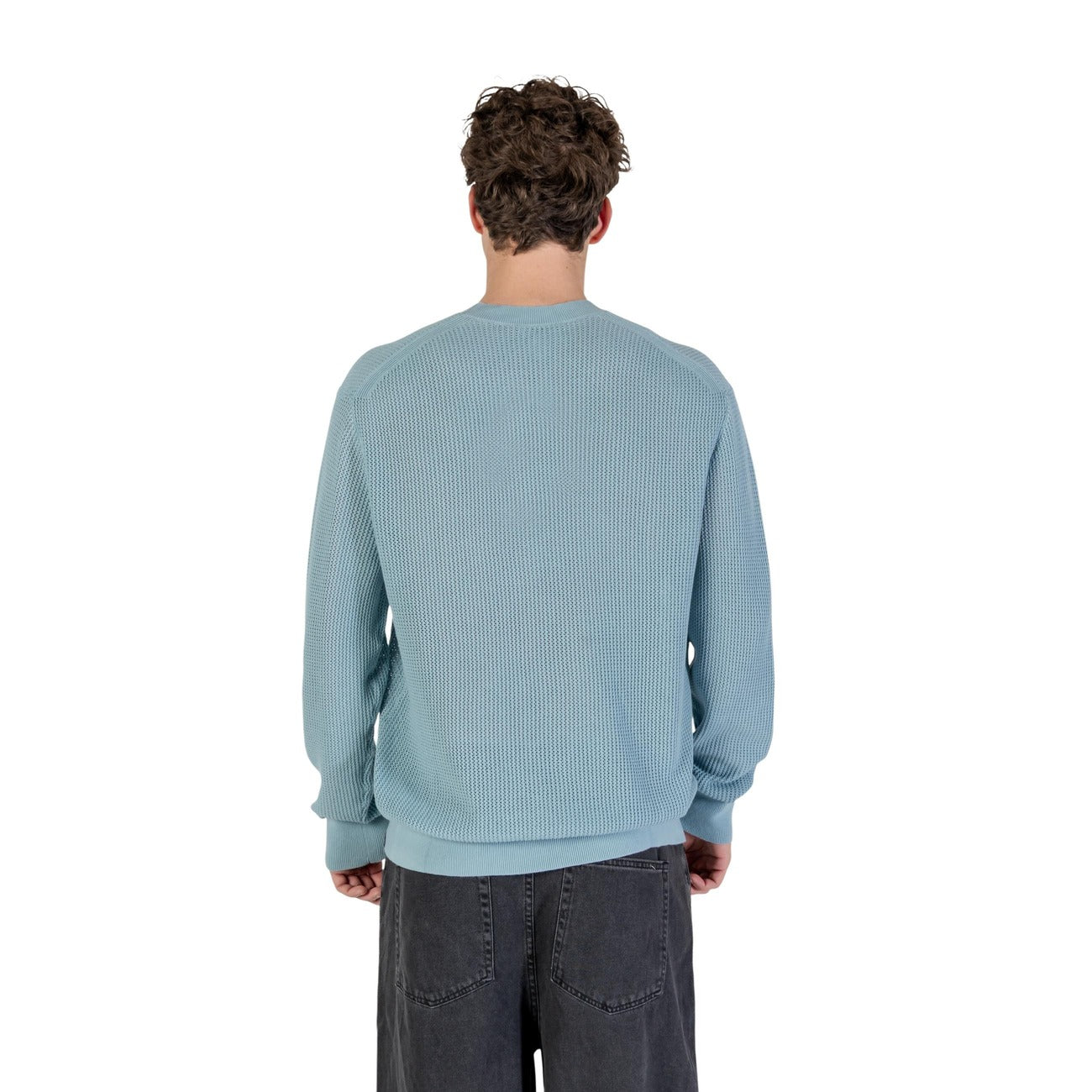 Calvin Klein Jeans Men Knitwear 100% Cotton Light Blue – side view detail