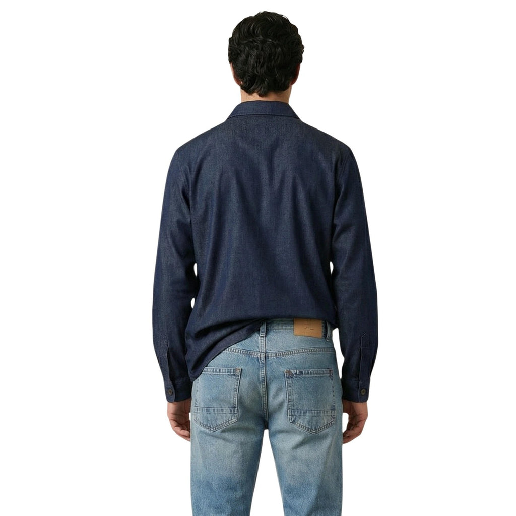 Gianni Lupo Men Shirt 100% Lyocell Blue – back view