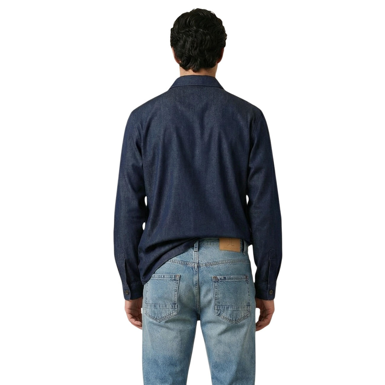 Gianni Lupo Men Shirt 100% Lyocell Blue – back view
