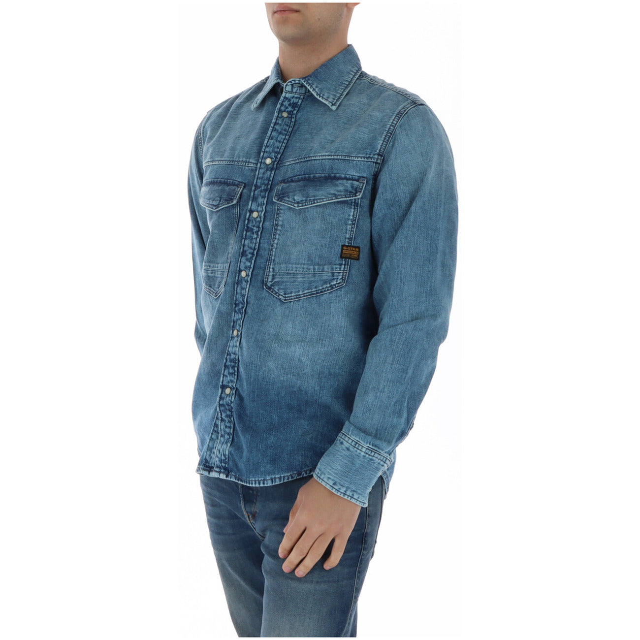 G-star Men Shirt 100% Cotton Blue – back view