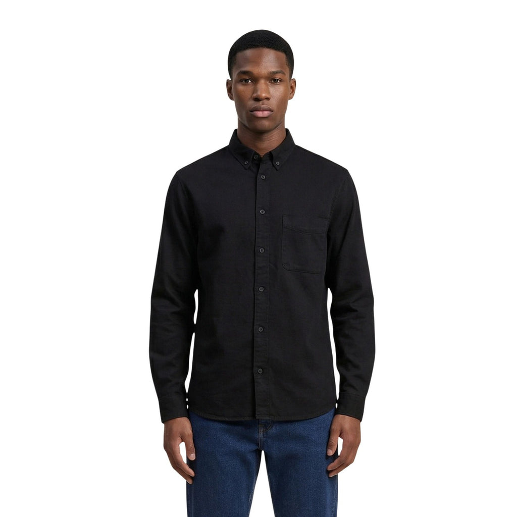 Only & Sons Men Shirt 100% Cotton Black – back view