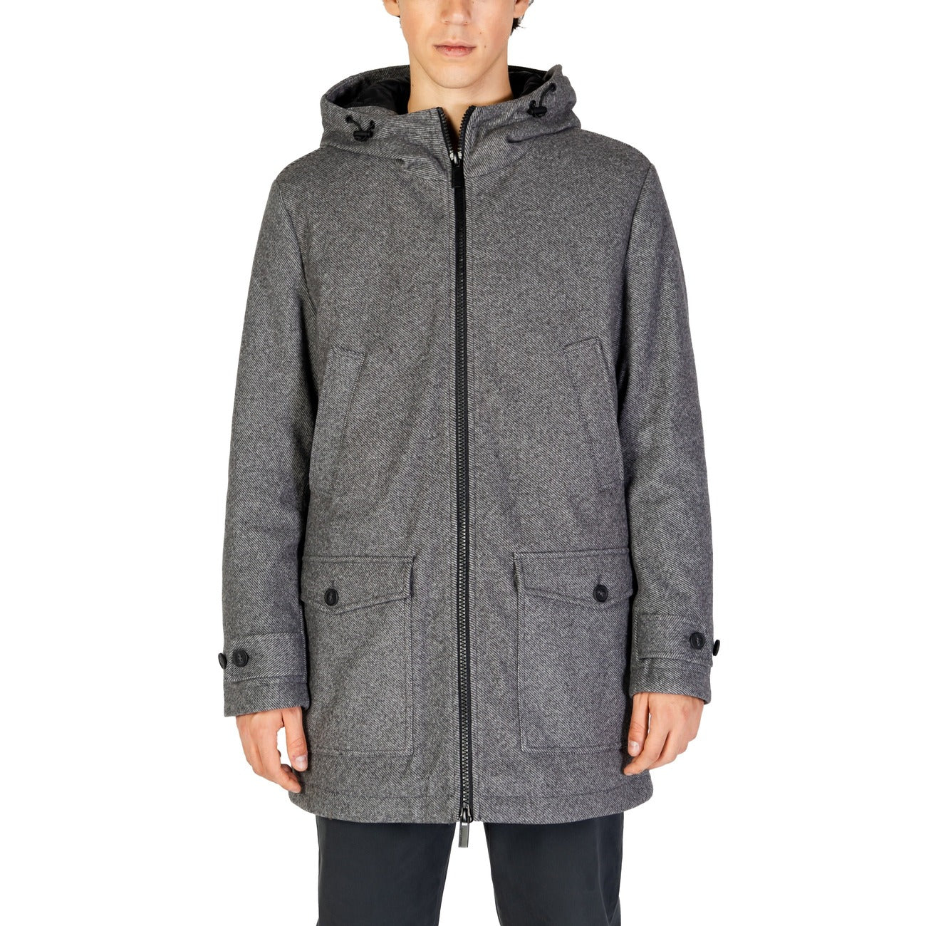 Hamaki-ho Men Coat 100% Polyester Grey