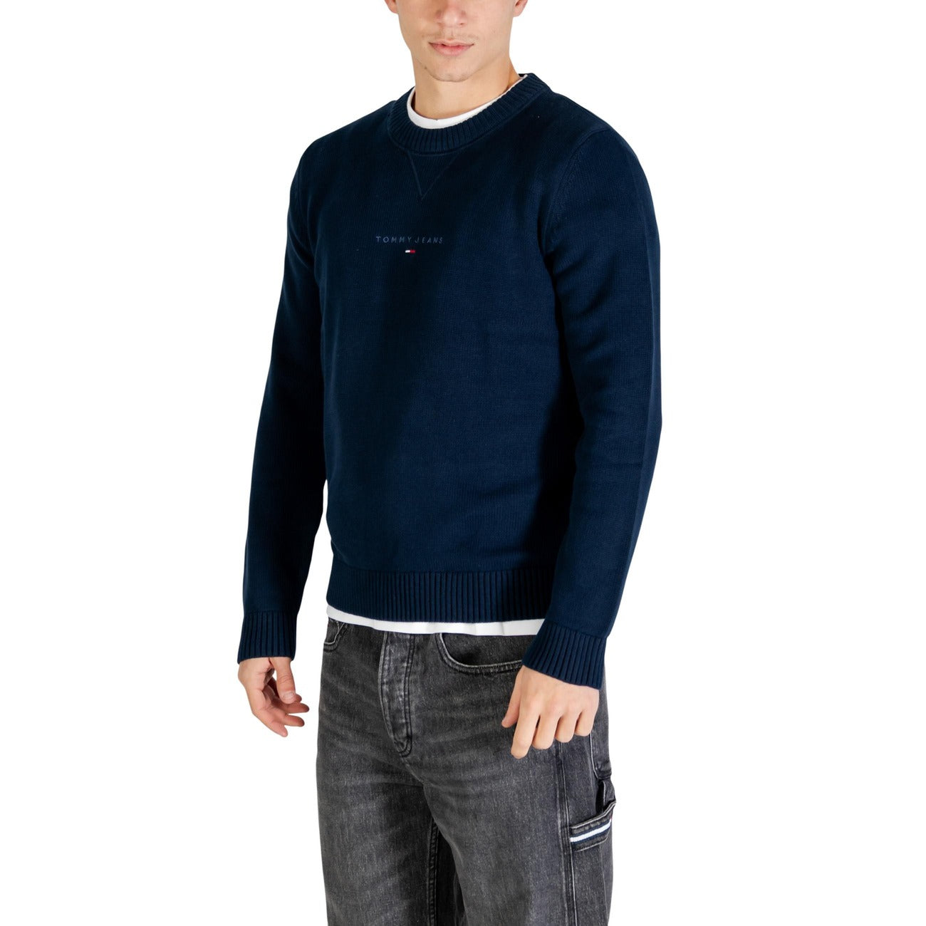 Tommy Hilfiger Jeans Men Knitwear 100% Organic Cotton Blue – back view