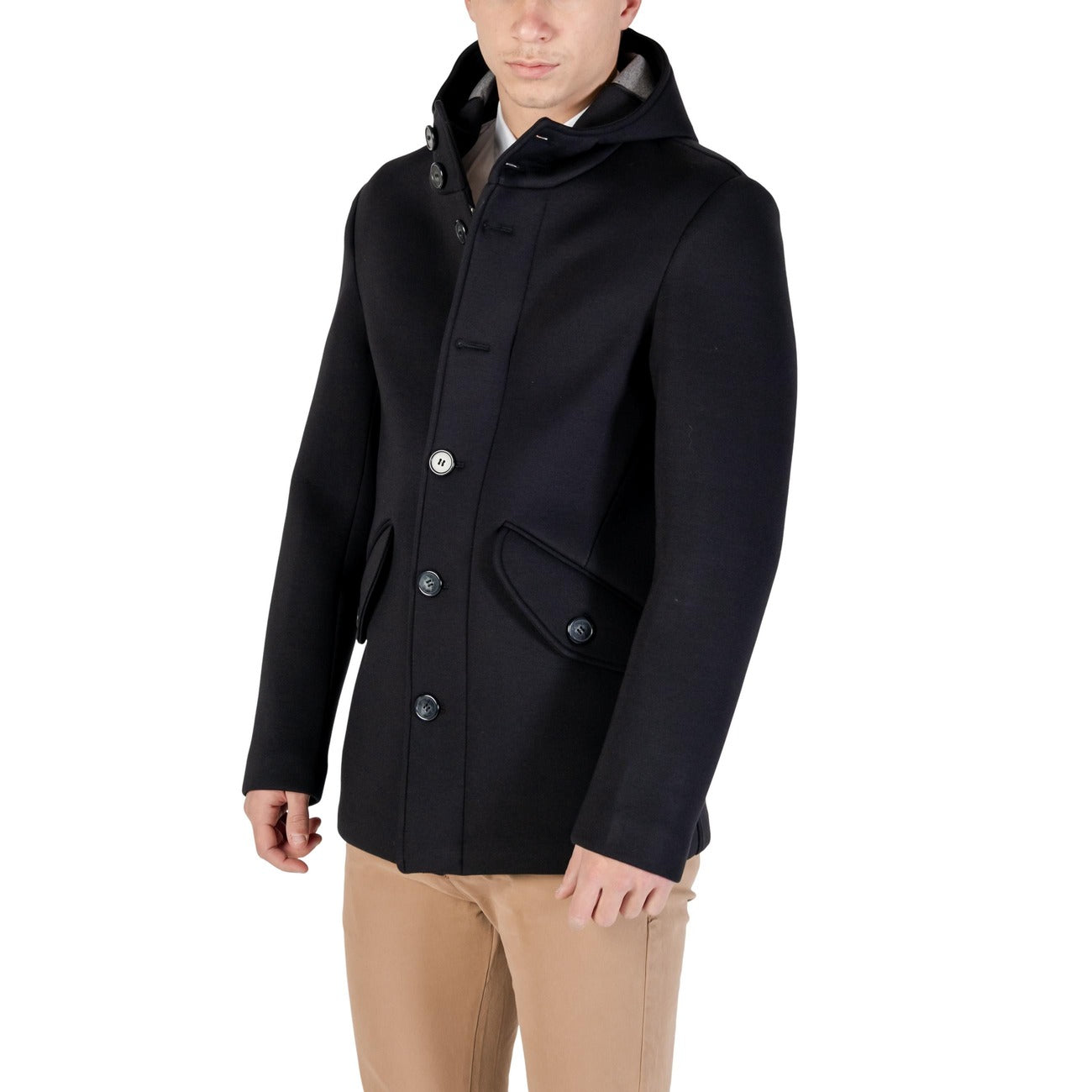 Yos Men Coat Viscose Black