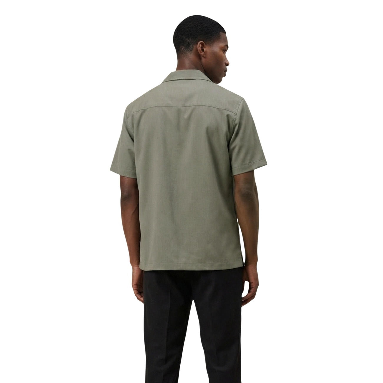 Gianni Lupo Men Shirt Viscose Green – side view detail