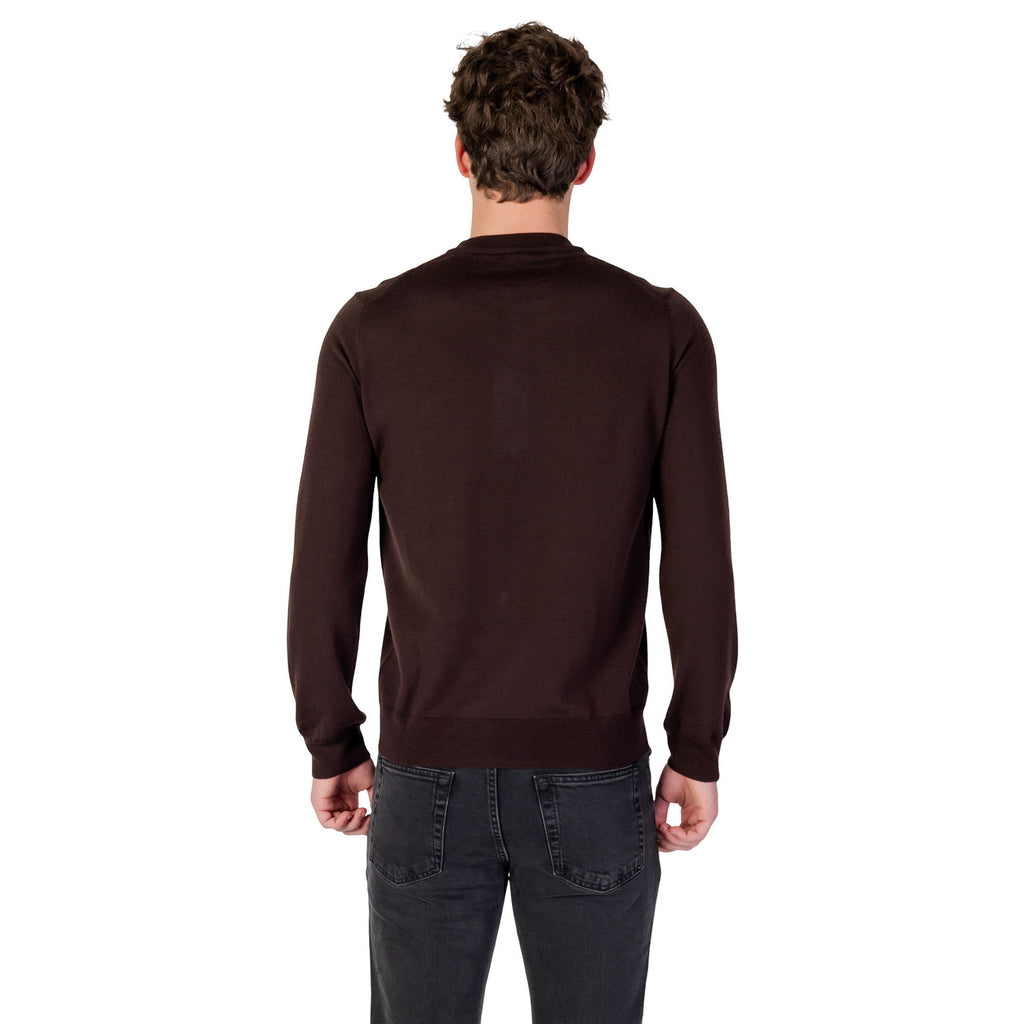 Lacoste Men Knitwear Wool Brown – side view detail