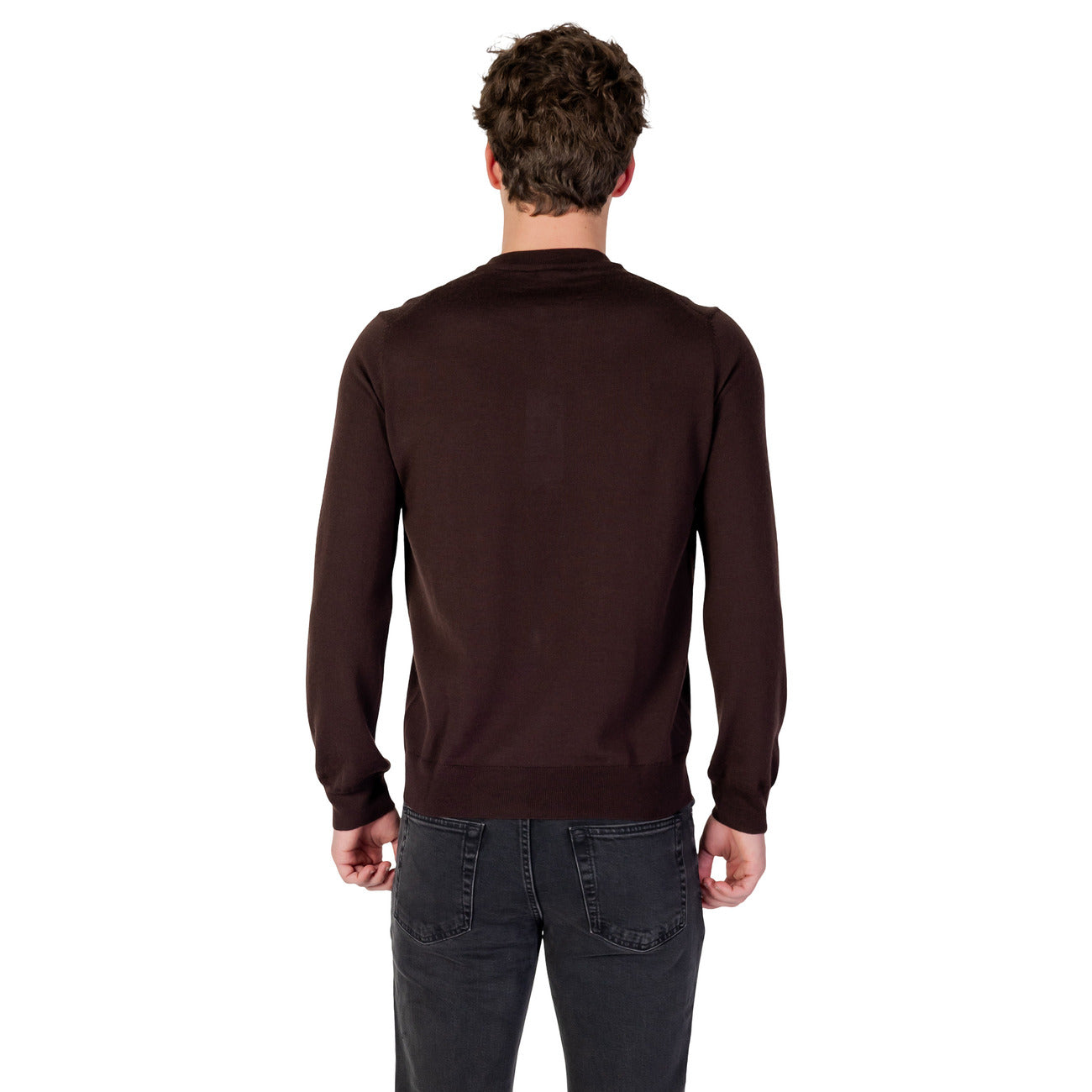 Lacoste Men Knitwear Wool Brown – side view detail
