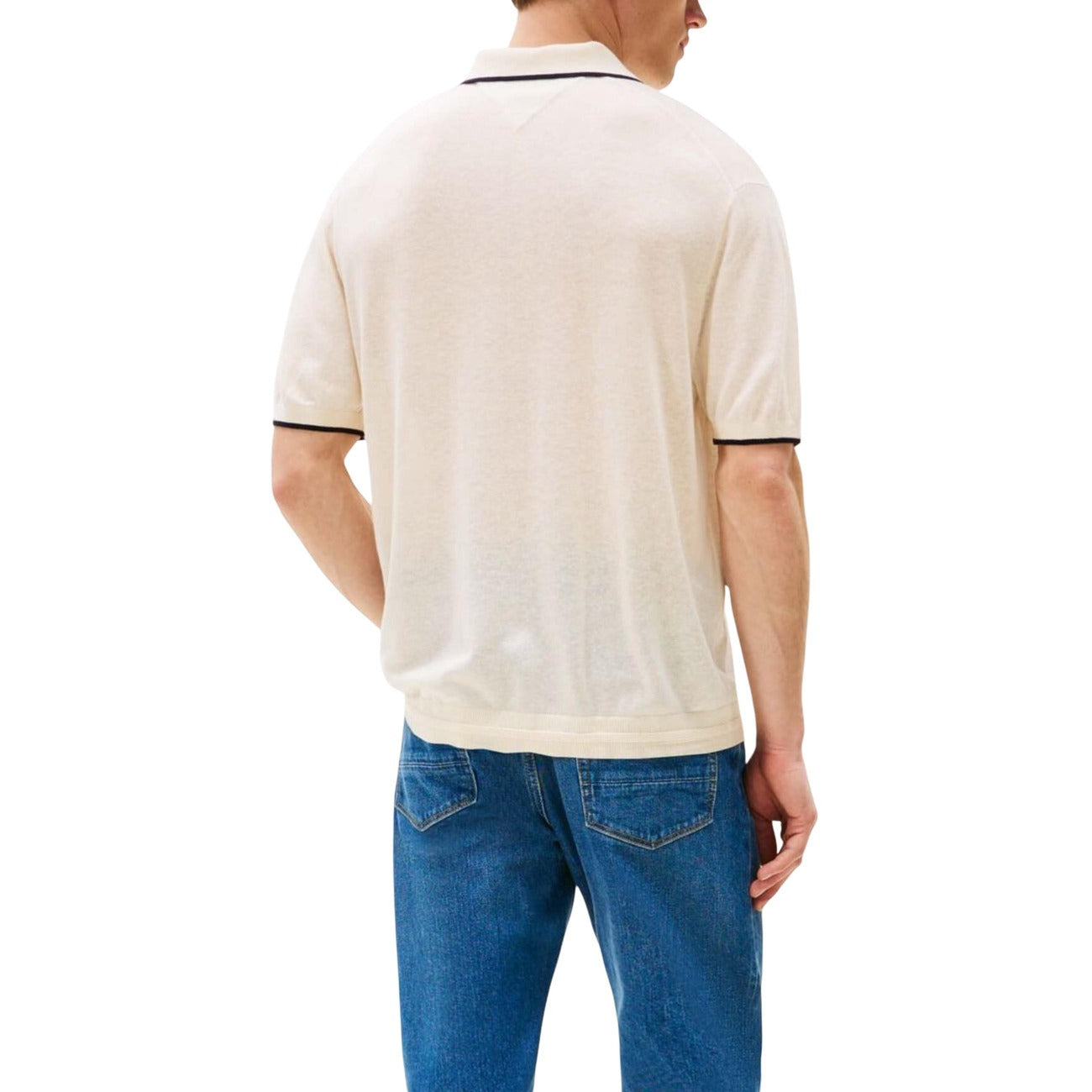 Tommy Hilfiger Men Knitwear Linen Lyocell White – side view detail