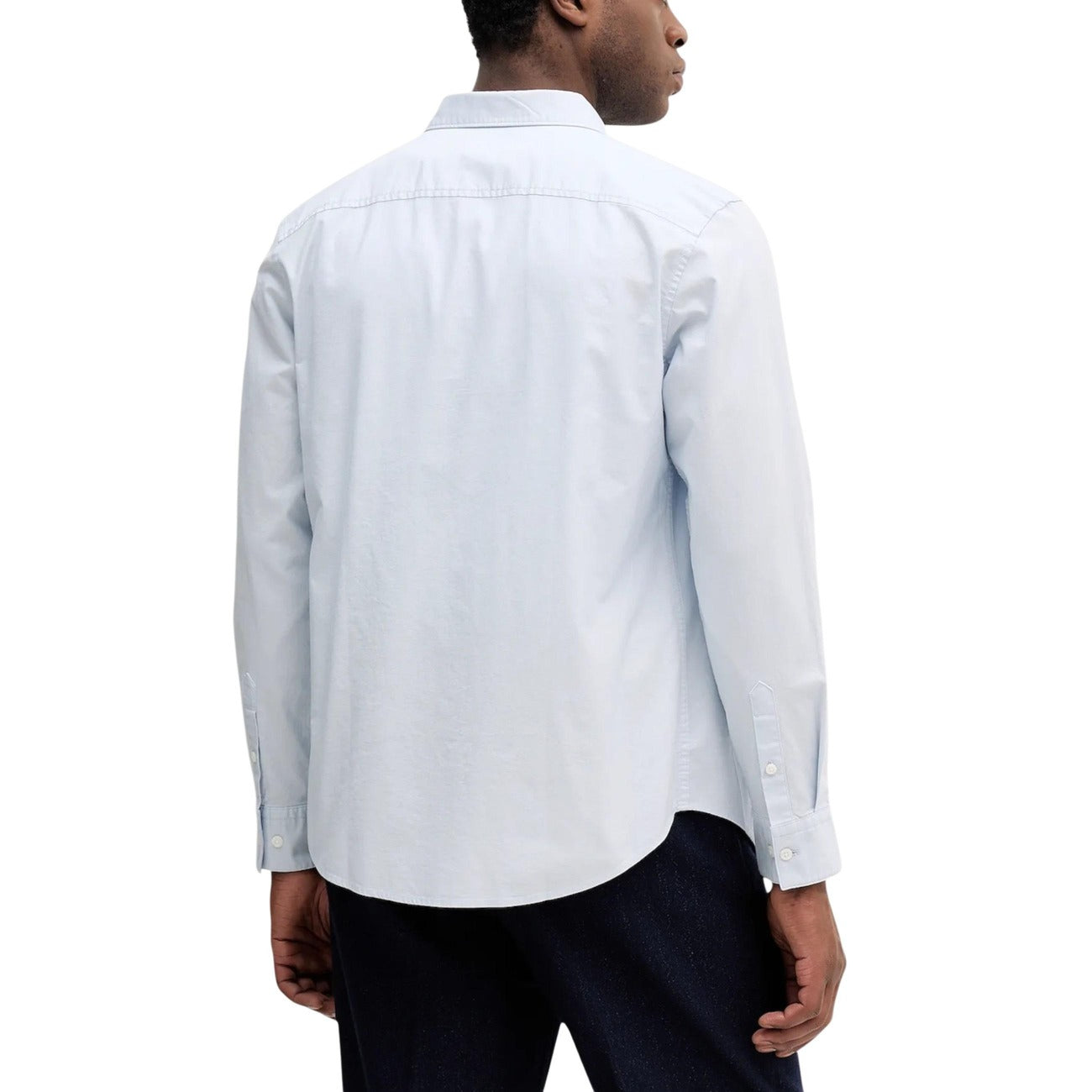 Calvin Klein Jeans Men Shirt Cotton Light Blue – back view