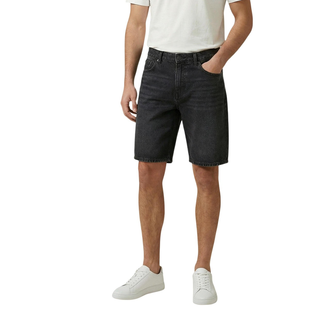 Only & Sons Men 100% Organic Cotton Shorts Black – back view