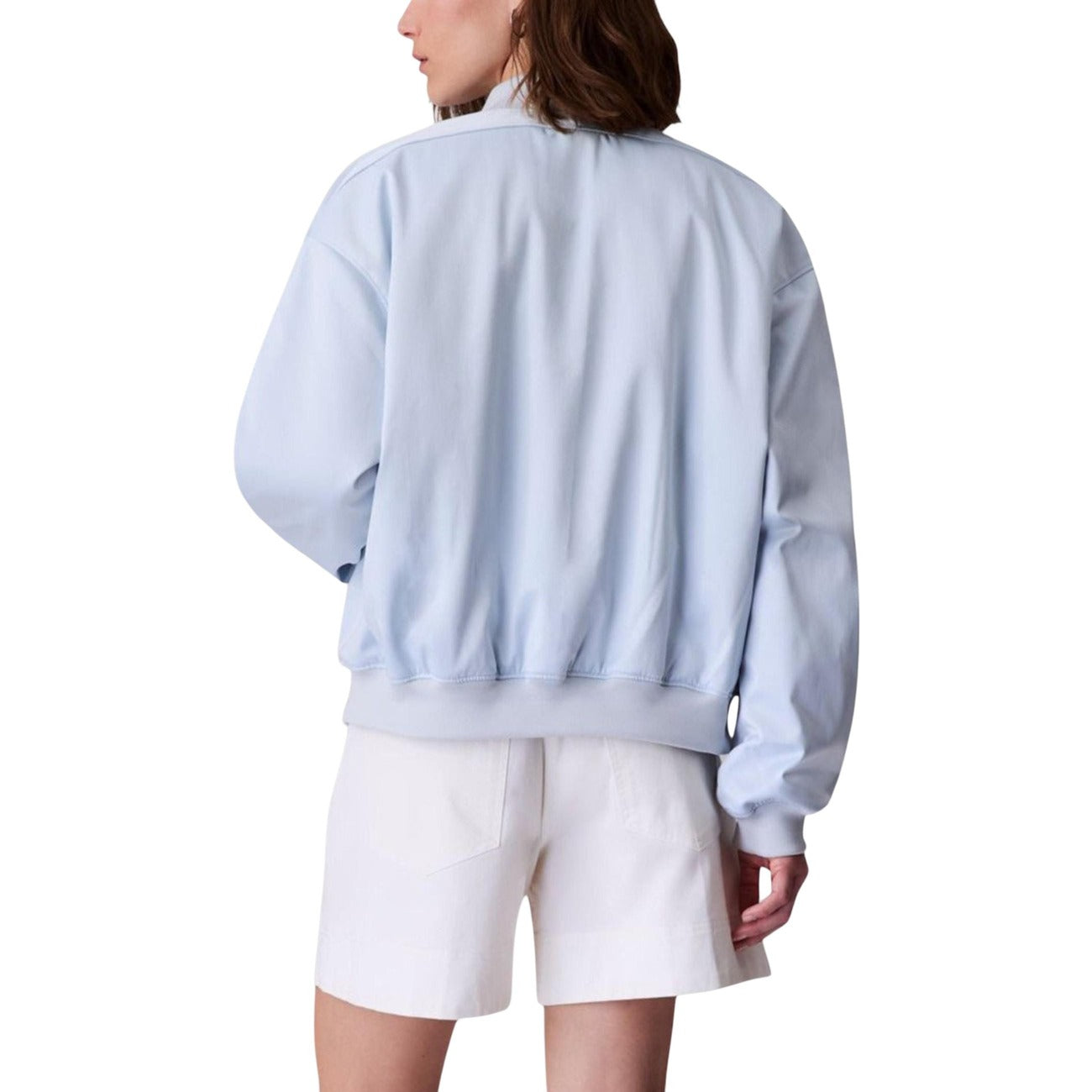 Calvin Klein Jeans Women's Light Blue Zip-Up Blazer – back view