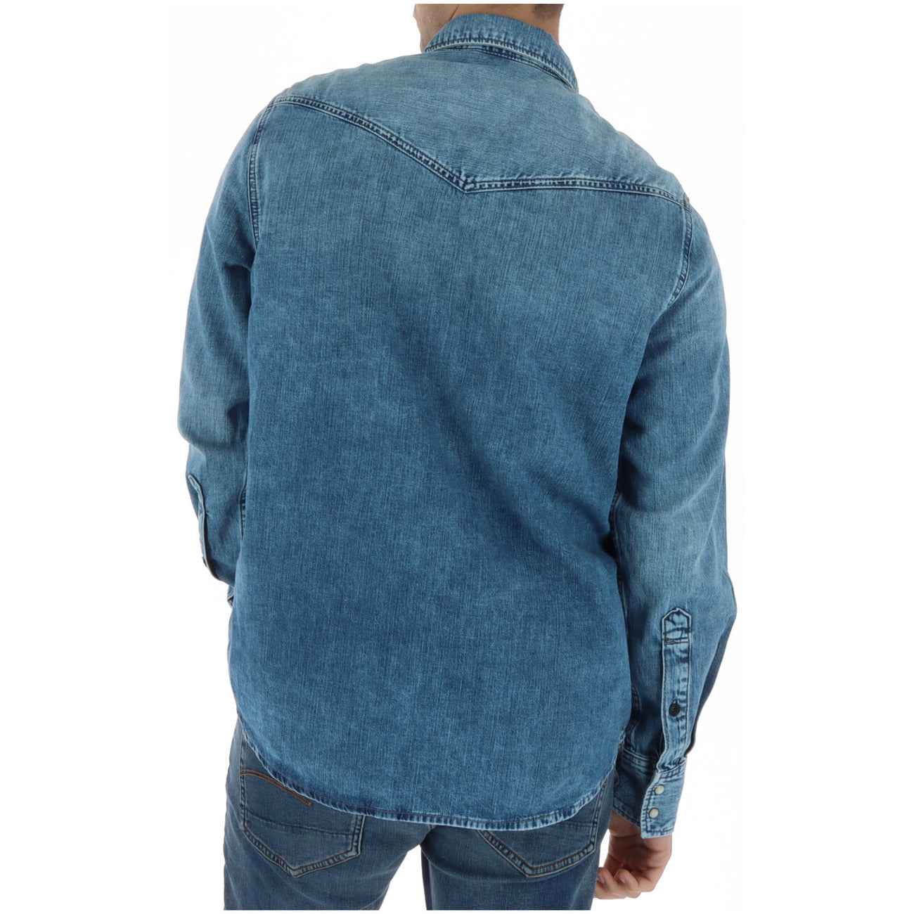G-star Men Shirt 100% Cotton Blue – side view detail