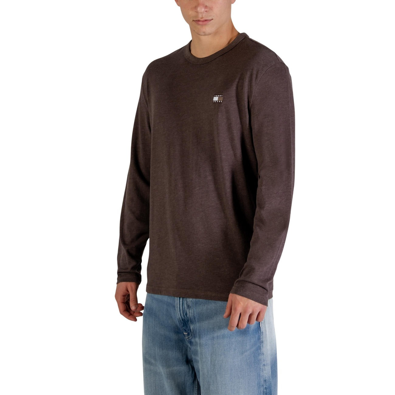 Tommy Hilfiger Jeans Men Knitwear Organic Cotton Brown – side view detail
