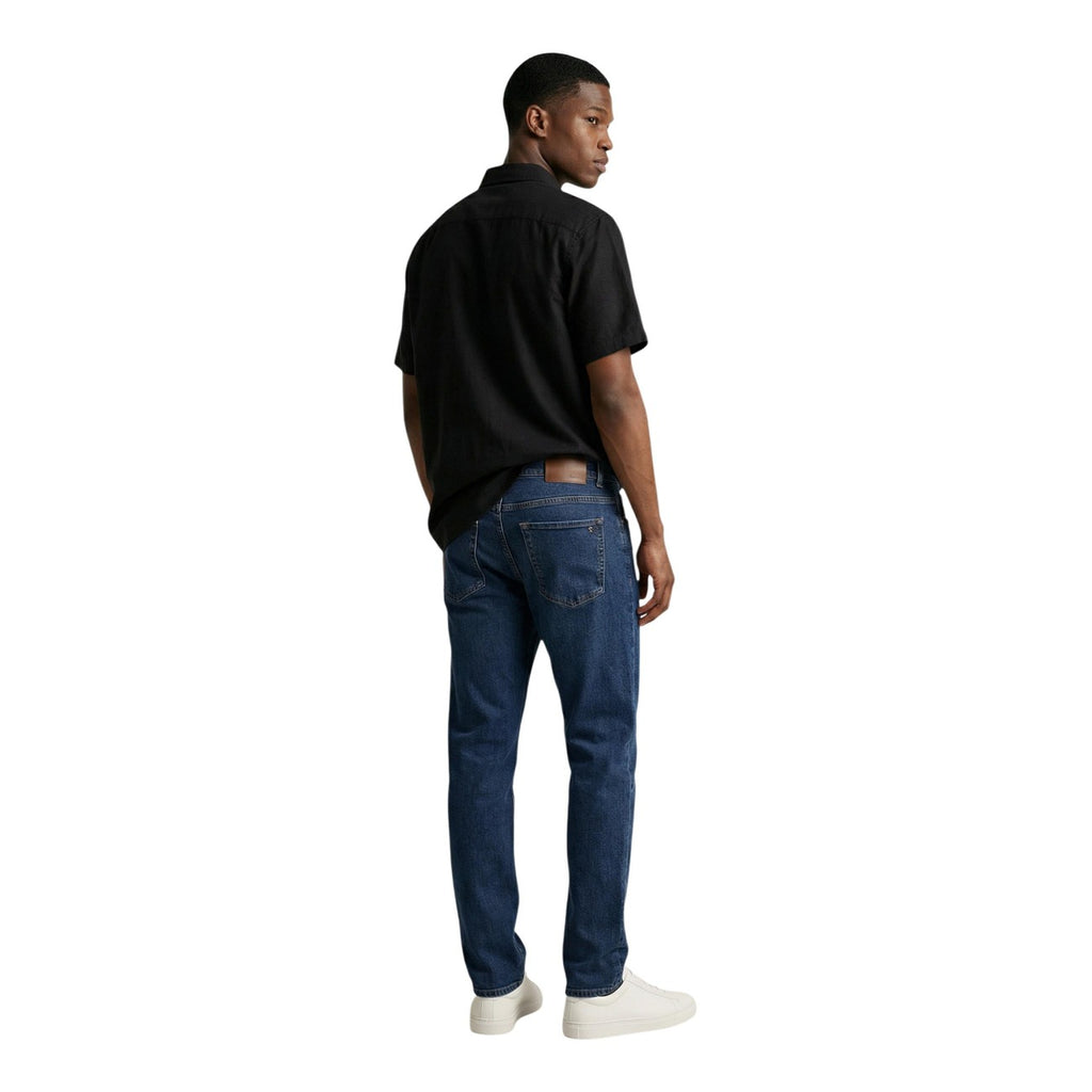 Calvin Klein Jeans Men Shirt Linen Lyocell Black – back view