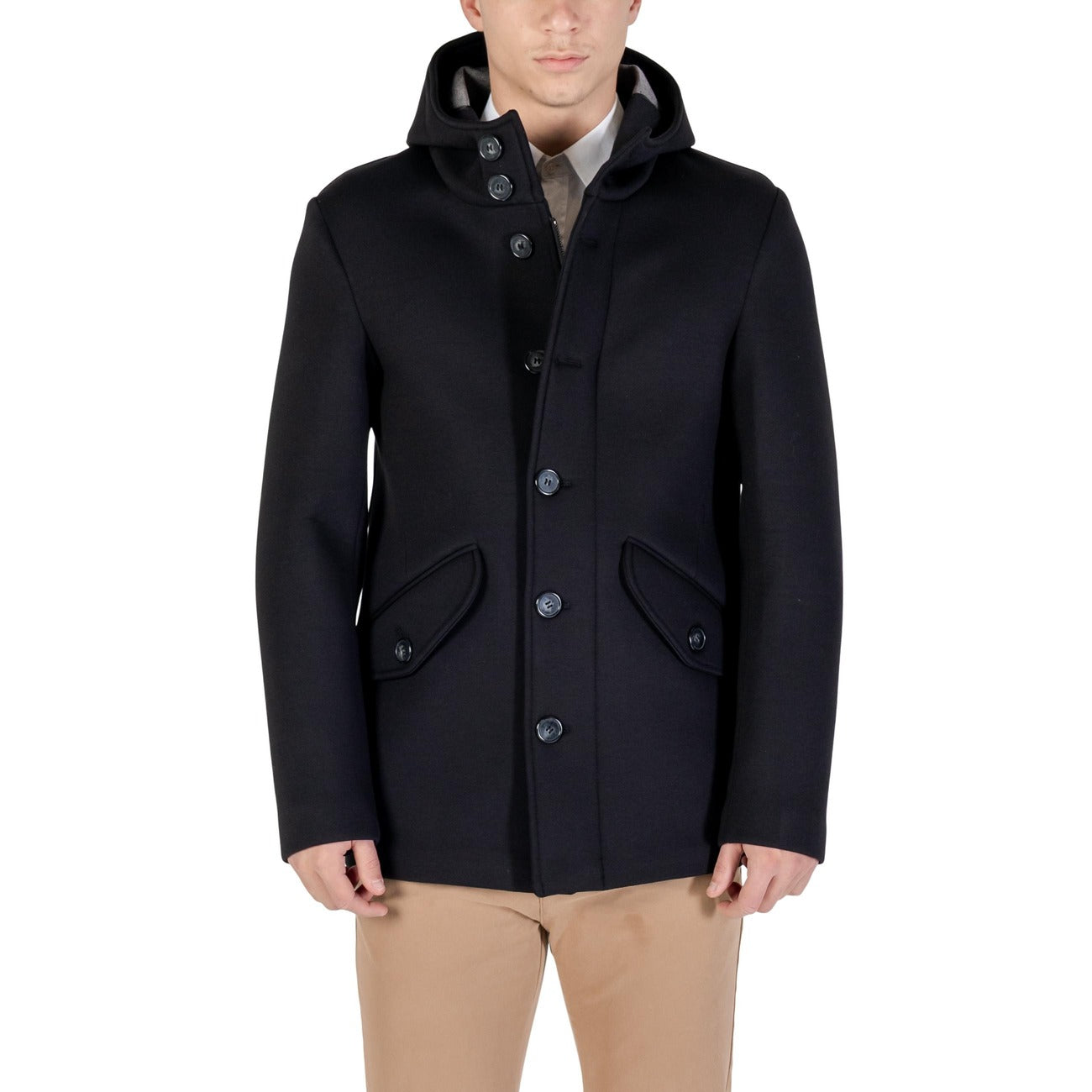 Yos Men Coat Viscose Black