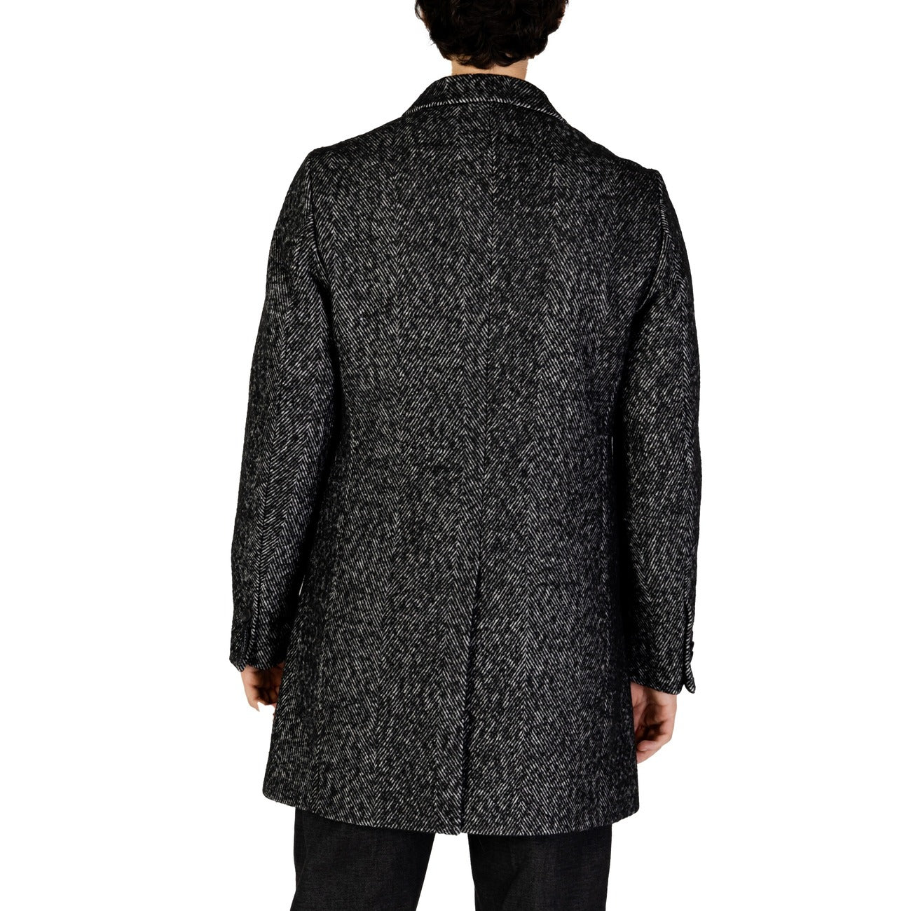 Hamaki-ho Men Coats 100% Polyester Black Marl