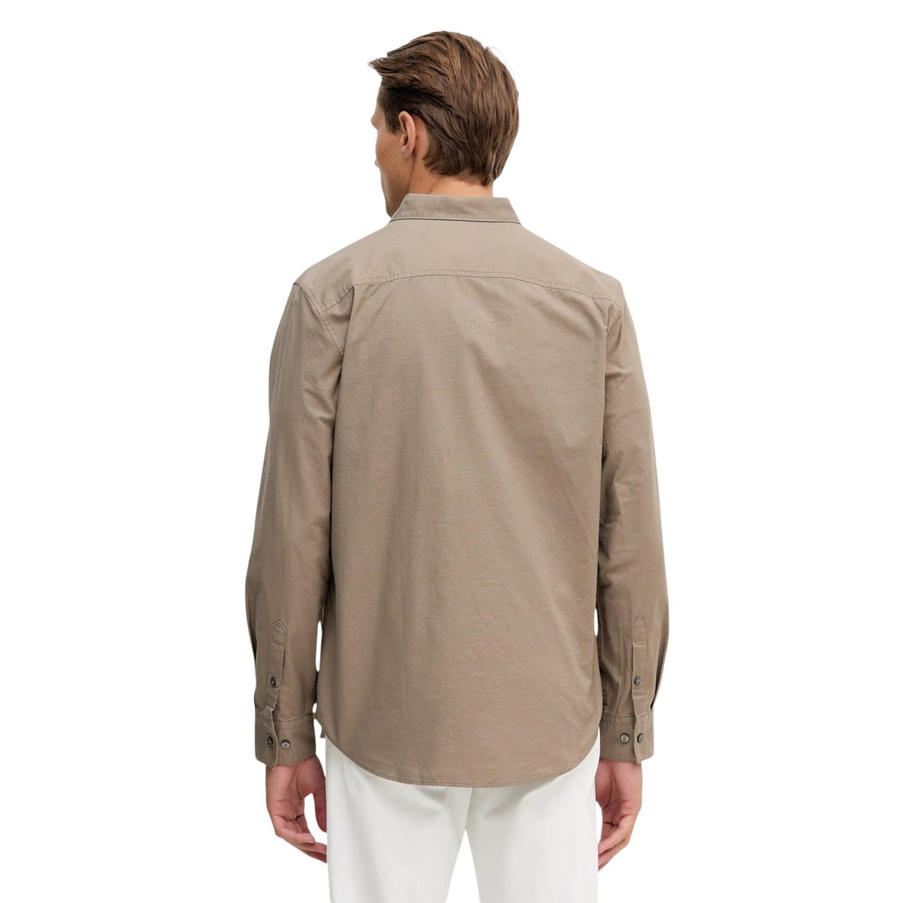 Calvin Klein Jeans Men Shirt Cotton Beige – back view