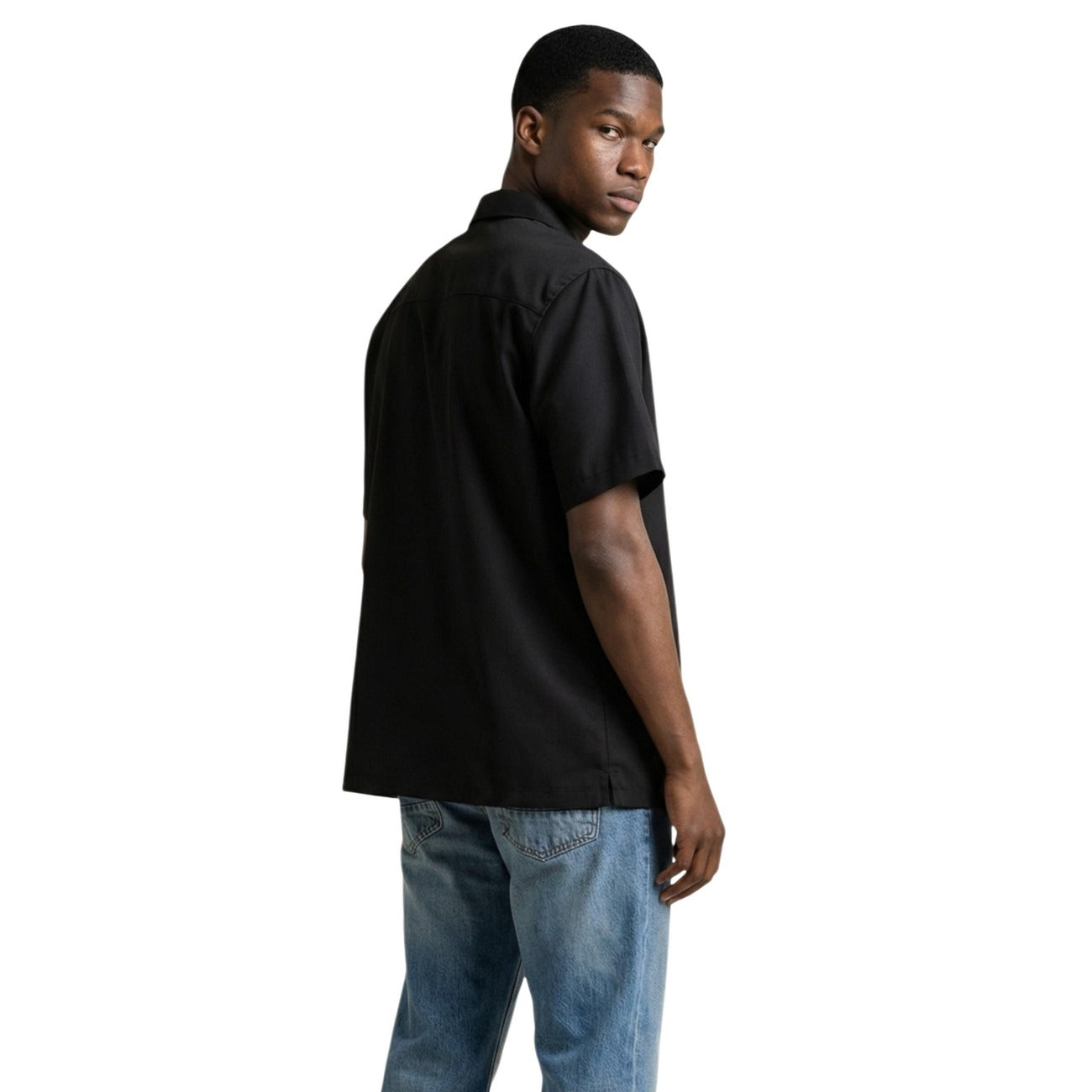 Gianni Lupo Men Shirt Viscose Black – back view