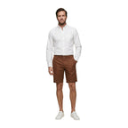 Borghese Men's Shorts 100% Linen in Brown – back view