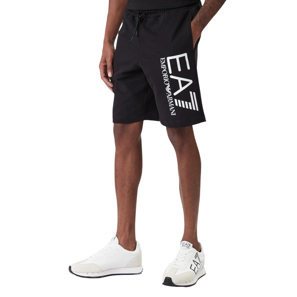 EA7 Men's Printed 100% Cotton Shorts Black