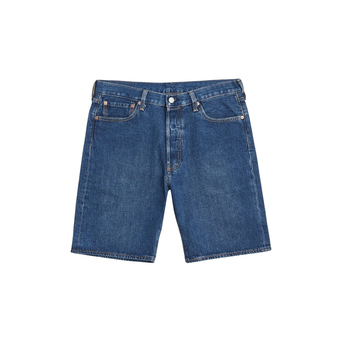 Levis Men Cotton Shorts Blue – front view, button fastening, front and back pockets