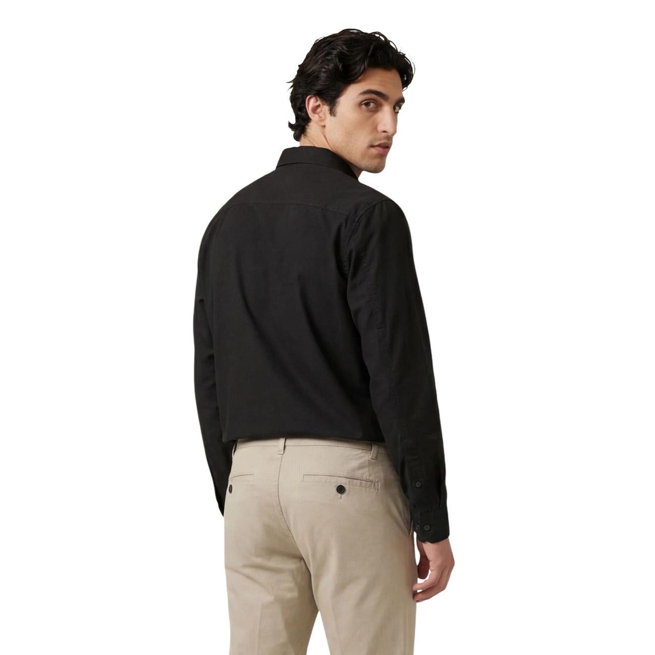 Calvin Klein Jeans Men Shirt Cotton Black – side view detail