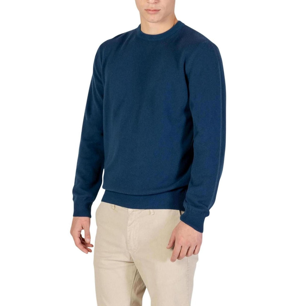 Yos Men Knitwear 100% Cashmere Blue – back view