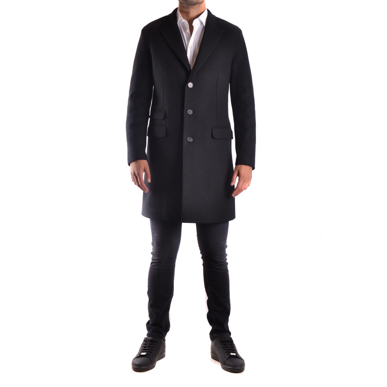 Neil Barrett Men Coat Wool Blend Black