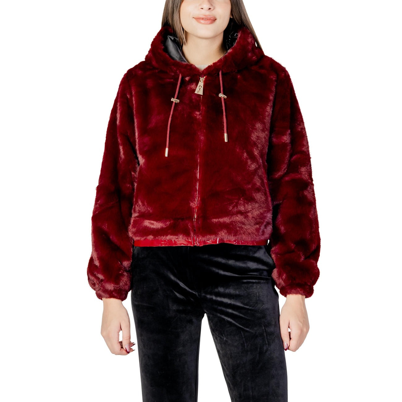 Ayfee Women's Bordeaux Hooded Blazer – front view