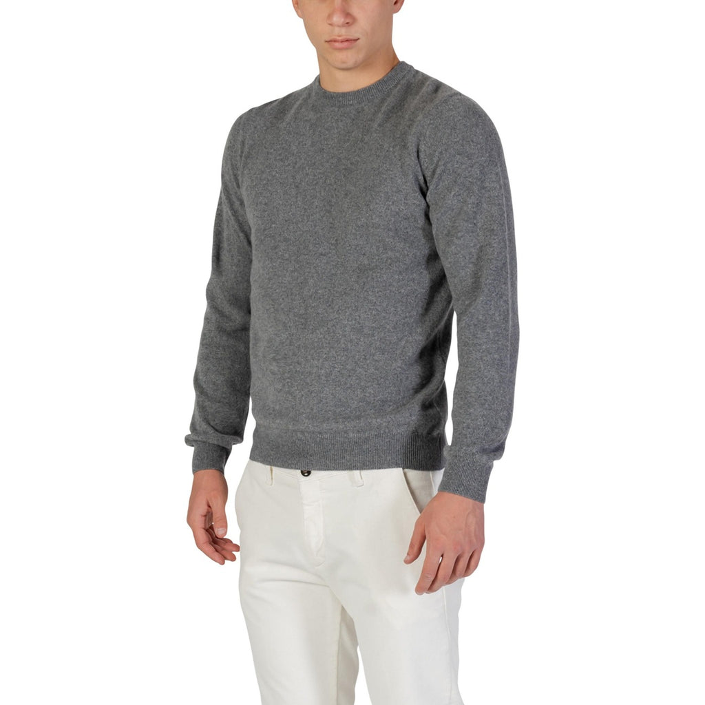Yos Men Knitwear 100% Cashmere Grey – side view detail