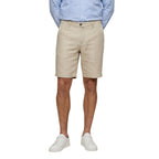 Borghese Men's Shorts 100% Linen in Beige – front view