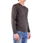 Armani Jeans Men Knitwear Viscose Green – side view detail