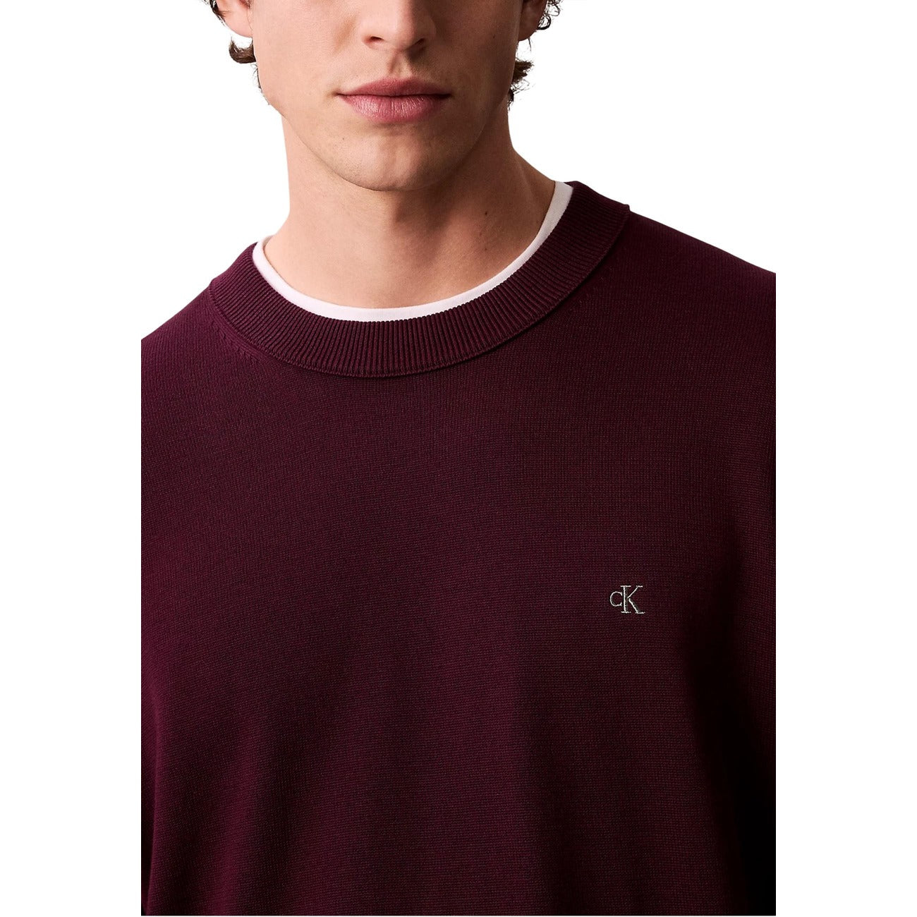 Calvin Klein Jeans Men Knitwear 100% Cotton Purple – back view