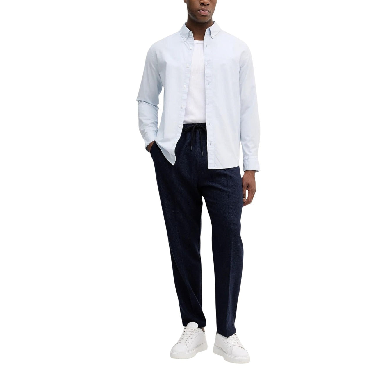 Calvin Klein Jeans Men Shirt Cotton Light Blue – side view detail
