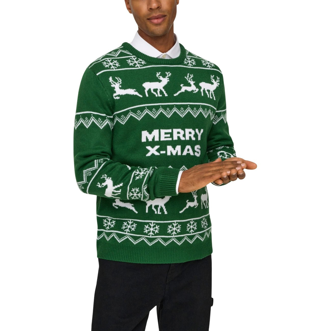 Only & Sons Men Knitwear Green – back view