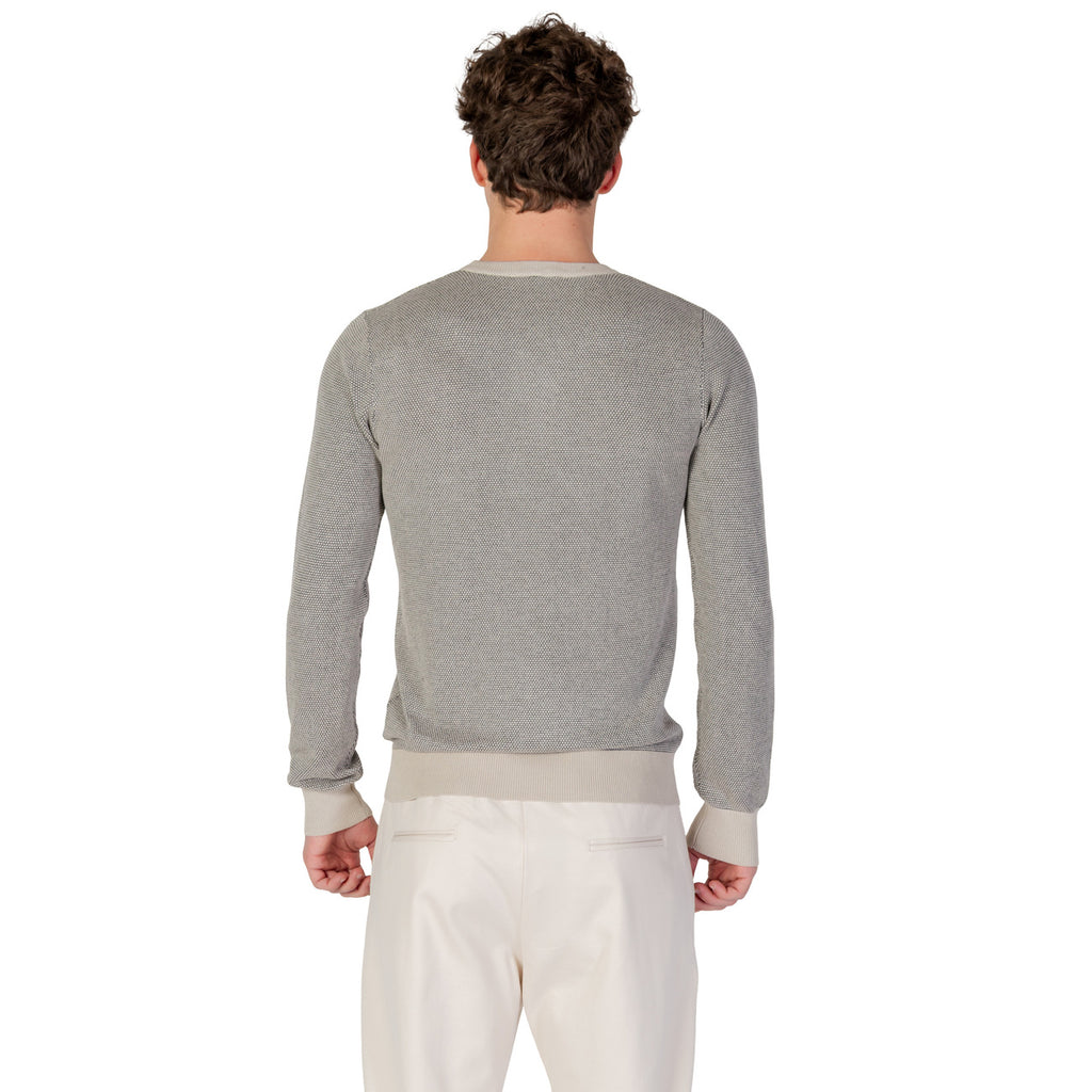 Yos Men Knitwear Viscose Beige – side view detail