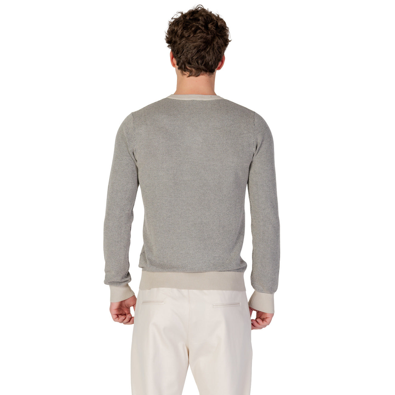 Yos Men Knitwear Viscose Beige – side view detail