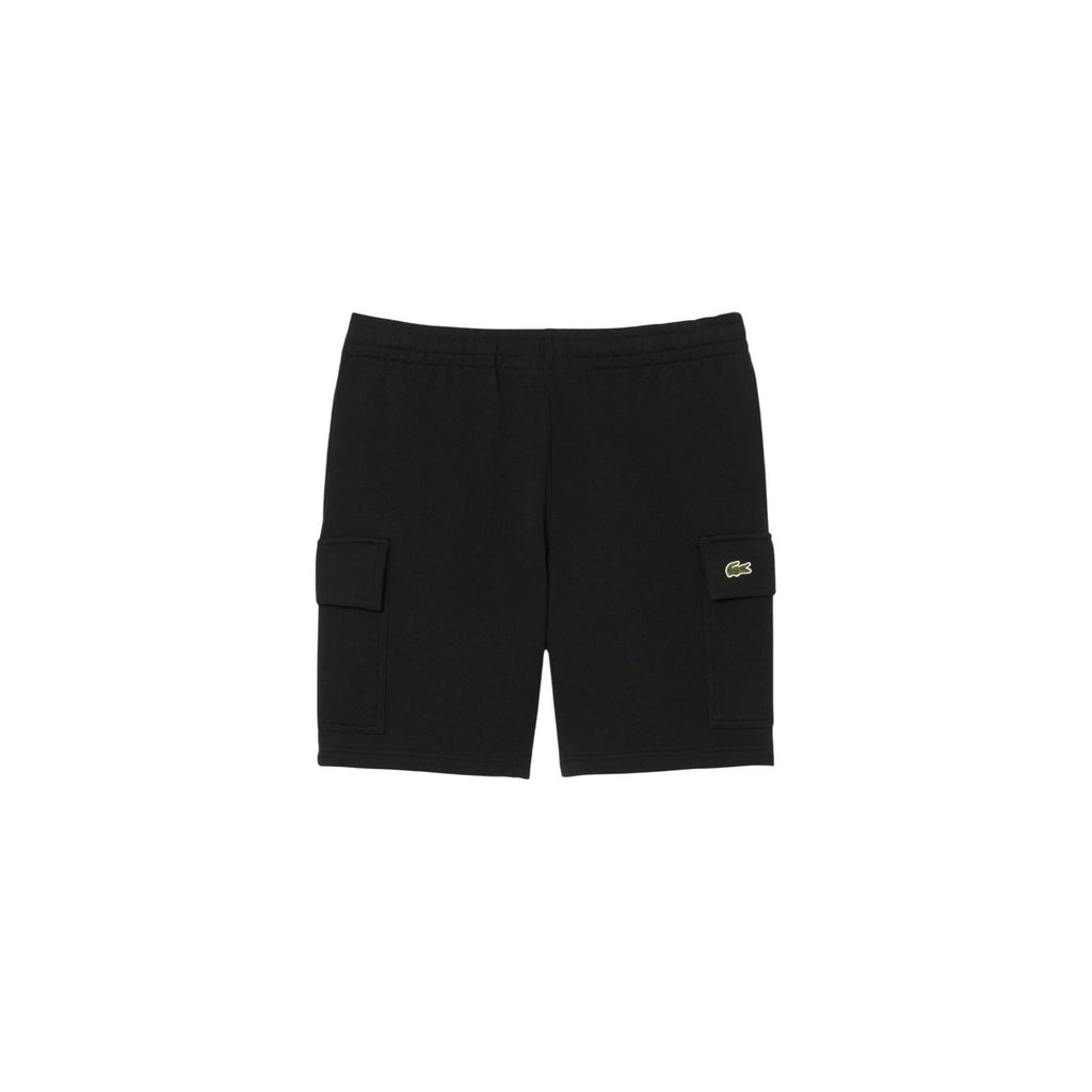 Lacoste Men 100% Cotton Shorts Black – side view detail