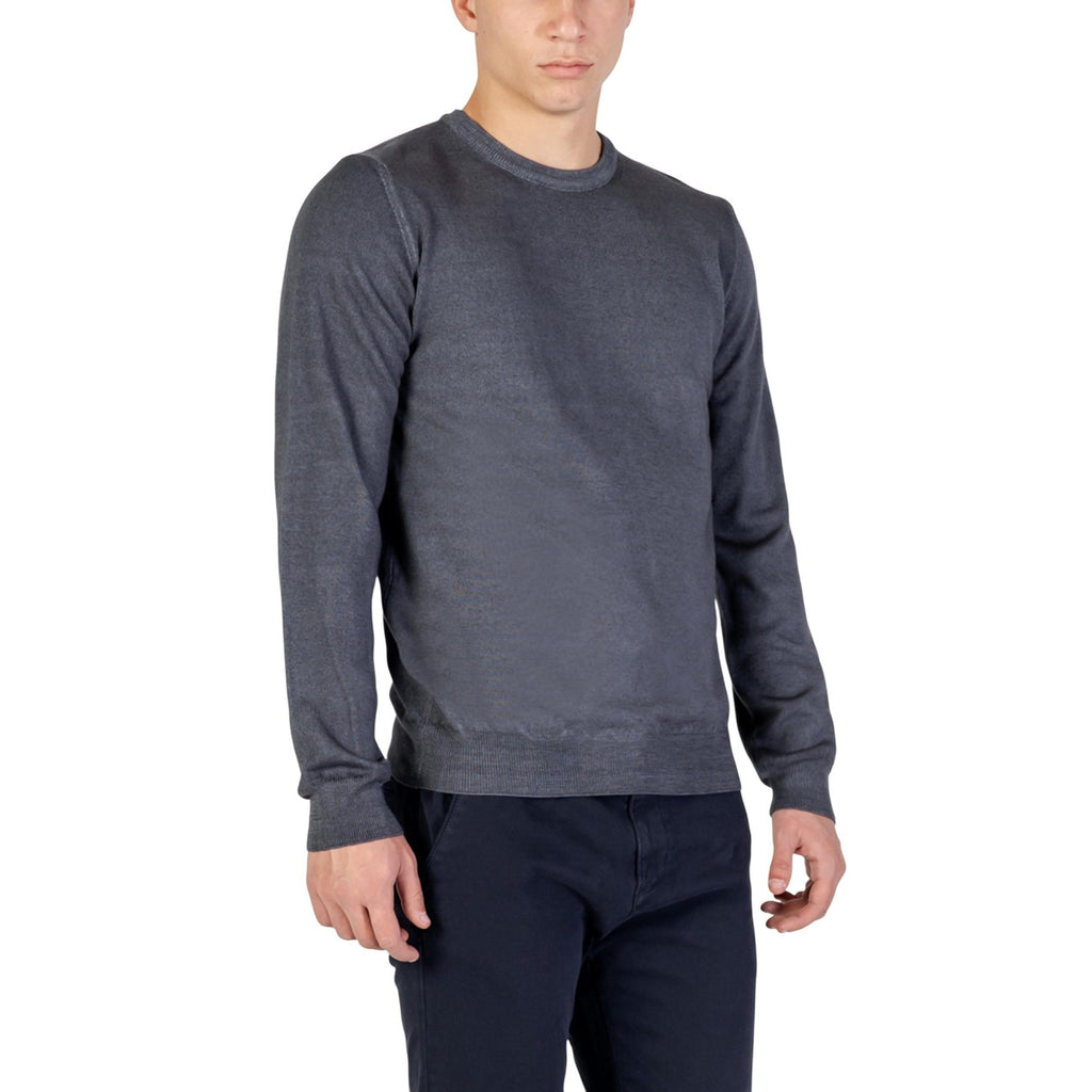 Yos Men Knitwear 100% Wool Grey – back view