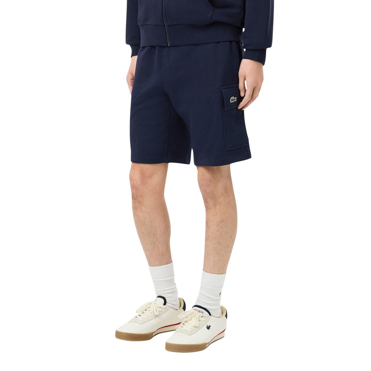Lacoste Men 100% Cotton Shorts Blue – front view, side pockets