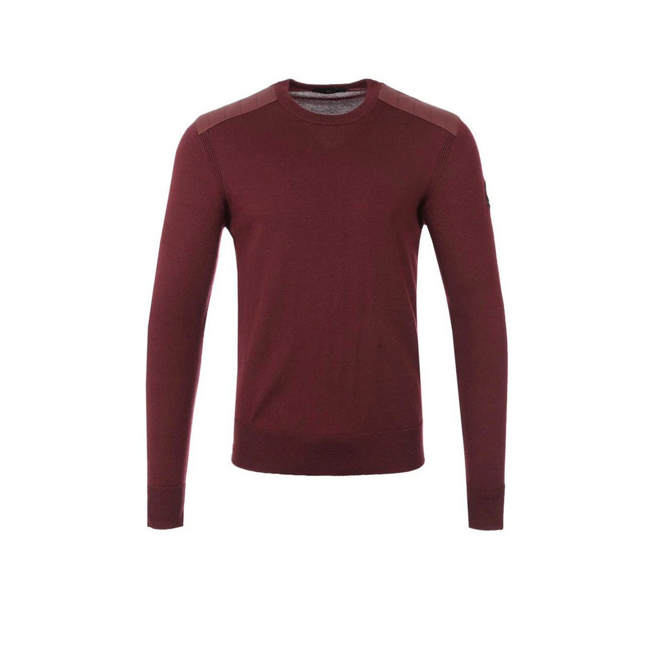 Belstaff Men Knitwear Bordeaux – front view, round neck, long sleeves