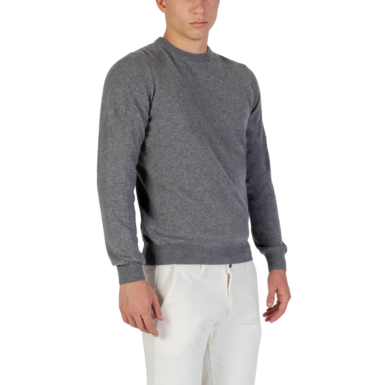 Yos Men Knitwear 100% Cashmere Grey – back view