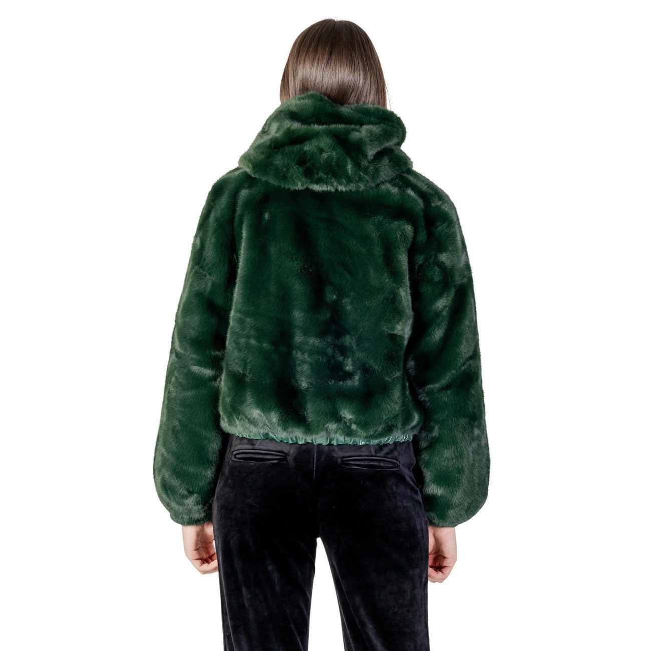 Ayfee Women's Green Hooded Blazer – back view