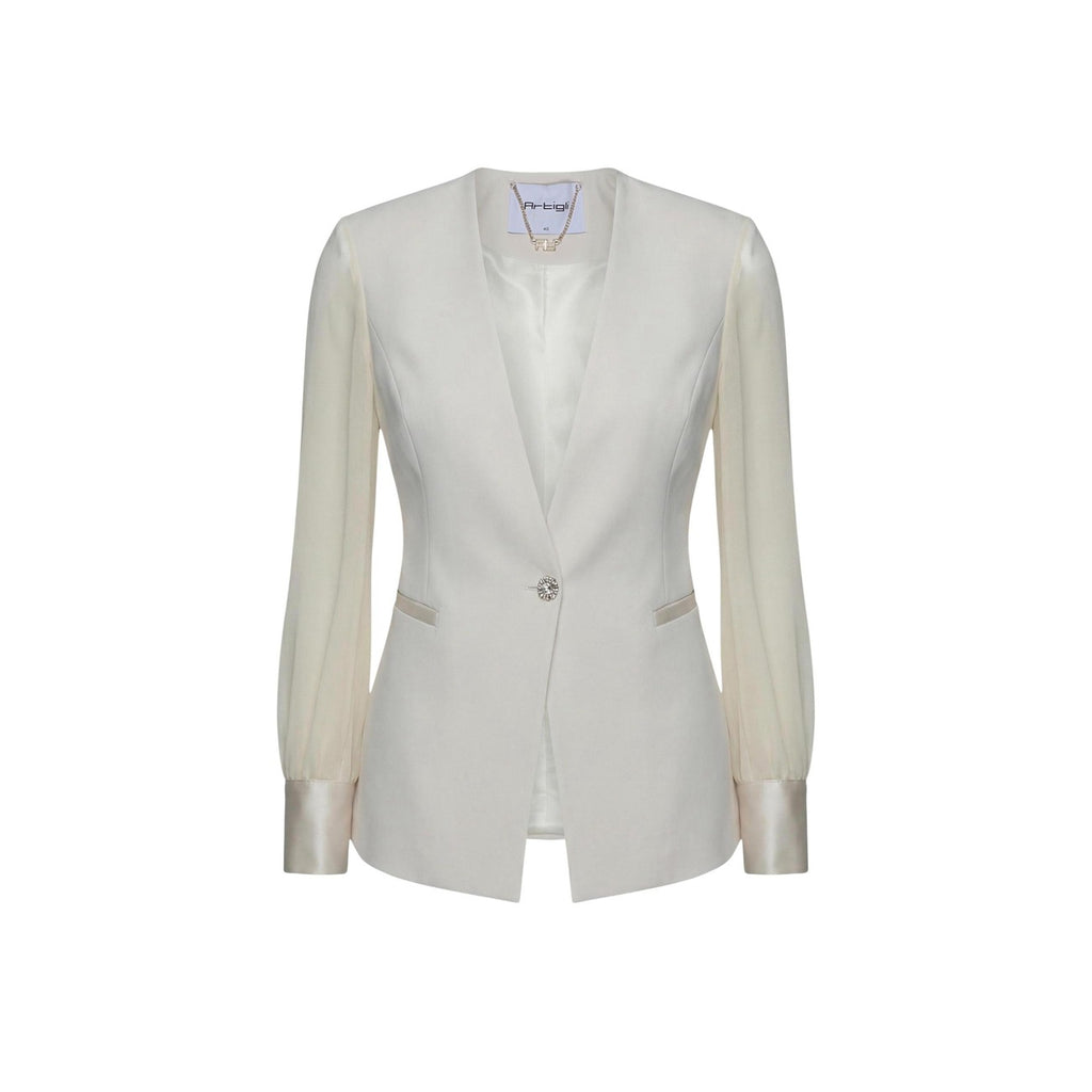 Artigli Women's White Blazer – back view